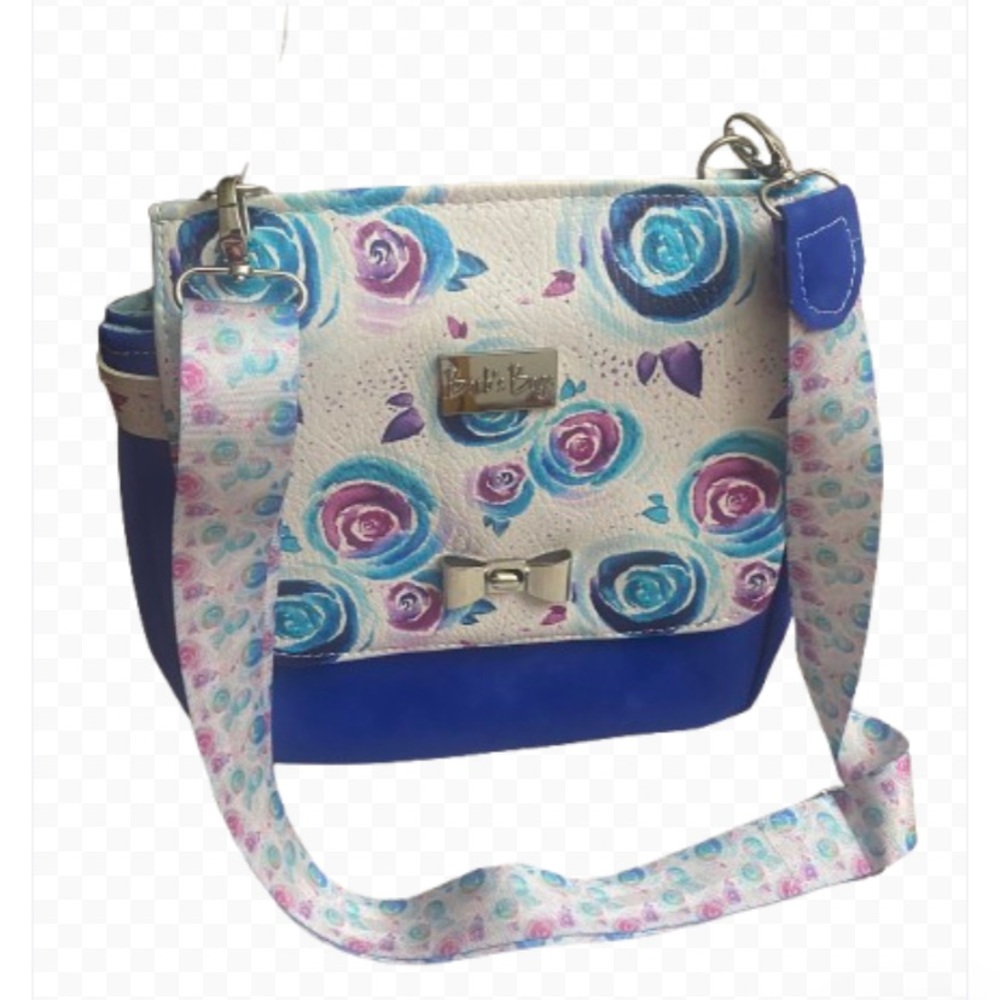 Barb’s Bags Crossbody Floral Bag Tote in Blue Purple Teal